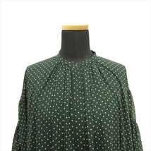 美品 22aw カレンソロジー Curensology シアードットワンピース ドレス カットソー バンドカラー ロング 38 緑 グリーン レディース♪12_画像4