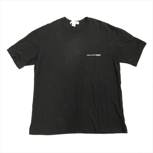 22ss コムデギャルソンシャツ COMME des GARCONS SHIRT ビッグシルエット ロゴ プリント Tシャツ カットソー L 黒 ブラック メンズ