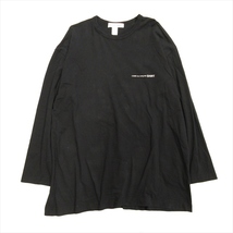 22ss コムデギャルソンシャツ COMME des GARCONS SHIRT ビッグシルエット ロゴ プリント ロング Tシャツ 長袖 L 黒 ブラック メンズ_画像1