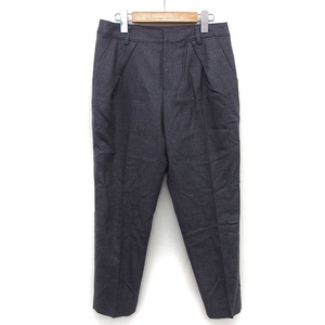 ivonYVON Ined n-veruva-gINED N.vague center Press pants tapered simple tuck wool 38 ash /HT31 lady's 