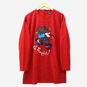 トピィーズ Topys 日本製 ウール 刺繍 プルオーバー ニット セーター RED レッド レディース