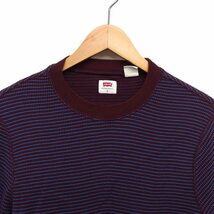 リーバイス Levi's ニット カットソー チュニック ボーダー コットン 綿 長袖 S ボルドー /NT20 レディース_画像4