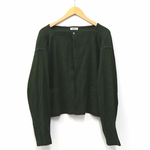 プランテーション plantation 日本製 ウール シングルボタン 羽織り ジャケット M GREEN グリーン レディース