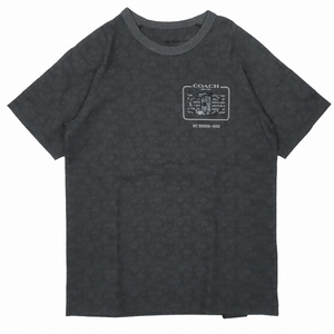 美品 コーチ×チャンピオン COACH×champion エンベリッシュド シグネチャー Ｔシャツ カットソー トップス 半袖 グレー