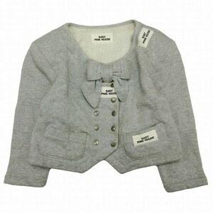 90SS Vintage baby pink house BABY PINK HOUSE sweat cloth Short no color jacket ribbon reverse side wool Logo patch *ME1