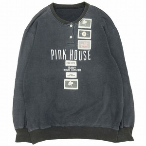 89AW Vintage Pink House PINK HOUSE декоративный элемент patch тренировочный футболка Logo принт застежка с планкой обратная сторона шерсть джерси - ткань *ME1