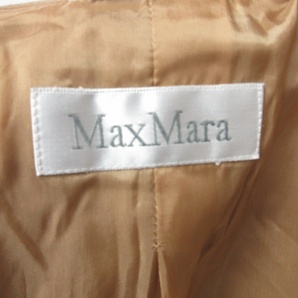 マックスマーラ MAX MARA ウール テーラードジャケット ブレザー シングル 白タグ キャメル 38 約Mサイズ IBO46の画像6