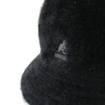 カンゴール KANGOL バケット ハット 帽子 フェイクファー ロゴ シンプル S ブラック 黒 /KT2 レディース_画像7