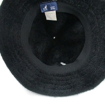 カンゴール KANGOL バケット ハット 帽子 フェイクファー ロゴ シンプル S ブラック 黒 /KT2 レディース_画像5