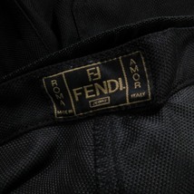 フェンディ FENDI Jeans ナイロンパンツ テックパンツ 裾ファスナー ロゴチャーム 黒 ブラック 42 約XSサイズ 0118 IBO46 ☆AA★ メンズ_画像9