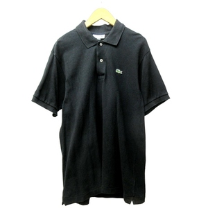 ラコステ LACOSTE CLASSIC FIT ポロシャツ 半袖 鹿の子 ロゴ ワンポイント コットン 黒 ブラック M 0121 メンズ