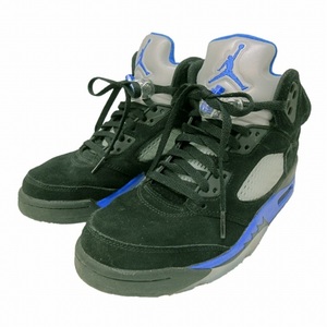 ナイキ NIKE AIR JORDAN 5 RETRO エアジョーダン5 CT4838-004 スニーカー ジャンプマン 黒 青 ブラック レーサーブルー 25.5cm 0109 メンズ