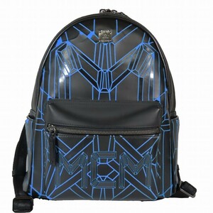 エムシーエム MCM ロゴ ブルーライン バイオニック リュック デイパック ブラック ブルー MUK 5ABI02 BN001 メンズ レディース ♪B12