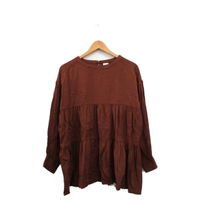  Urban Research door zURBAN RESEARCH DOORS tunic blouse long sleeve simple 1 Brown tea /KT35 lady's 