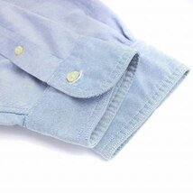 BROOKS BROTHERS SLIM FIT ALL SUPIMA COTTON ボタンダウンシャツ カジュアルシャツ 長袖 ロゴ刺繍 エルボーパッチ L 青 ブルー_画像6