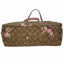 コーチ COACH F30247 PVC レザー トートバッグ ハンドバッグ シグネチャー 花柄 ベージュ系 ピンク 白 0124 レディース_画像4