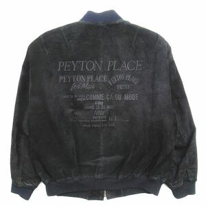 80s 90s Vintage Vintage Payton Place PEYTON PLACE for MEN PPFM замша MA-1 жакет блузон Logo вышивка чёрный /*ME1