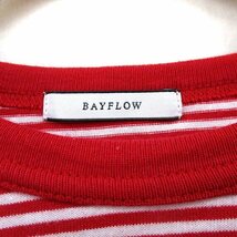 ベイフロー BAYFLOW カットソー Tシャツ 長袖 ボーダー F レッド 赤 /KT31 レディース_画像3