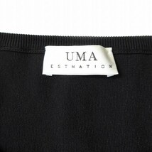 UMA エストネーション ESTNATION オーバルネック ニット カットソー 半袖 無地 38 黒 ブラック レディース ♪11_画像5