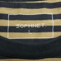 美品 19SS ソフネット SOPHNET. BORDER POCKET TEE ボーダー ポケット Tシャツ 半袖 スコーピオン ロゴ 刺繍 プルオーバー クルーネック_画像8