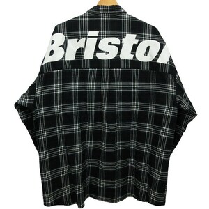 エフシーレアルブリストル F.C.Real Bristol FCRB 22AW BIG LOGO FLANNEL BAGGY SHIRT シャツ ネルシャツ 長袖 FCRB‐222078 ブラック XL