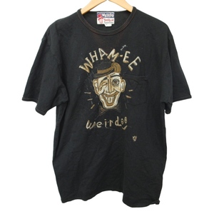 ウィアード WEIRDO プリントTシャツ カットソー 半袖 黒 ブラック Lサイズ ECM