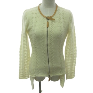 LAPINE BLANCHElapi-n Blanc shu ensemble knitted sweater moheya long sleeve white white M size 0127 IBO46 lady's 