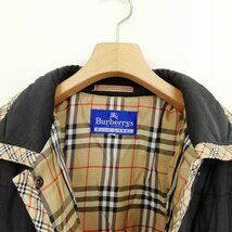 バーバリーズブルーレーベル Burberry's BLUE LABEL キルティング パフ ジャケット ノバチェック トリム 中綿 ヴィンテージ 40 ブラック系_画像7