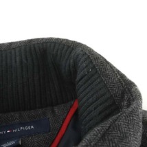 トミーヒルフィガー TOMMY HILFIGER 中綿ベスト ヘリンボーン ウール混 L グレー /AN16 メンズ_画像8