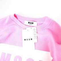 未使用品 エムエスジーエム MSGM スウェット トレーナー 長袖 プルオーバー ボックスロゴ プリント イタリア製 S ピンク_画像5