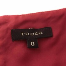 トッカ TOCCA ワンピース ひざ丈 Uネック 花柄 半袖 0 S 赤 レッド /YI4 レディース_画像7
