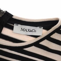 マックス&コー MAX&CO. ワンピース ボーダー 七分袖 ひざ丈 S ピンク 黒 ブラック /TK レディース_画像6