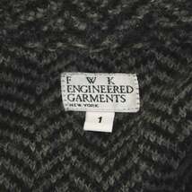 エンジニアードガーメンツ ヘリンボーン ジャケット ショールカラー ウール ベルト付き 1 黒 グレー ブラック /MI ■OS メンズ_画像3