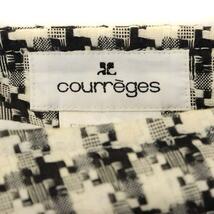 クレージュ courreges ボックスプリーツスカート フラワー刺繍 ミモレ丈 ロング ビジュー シルク混 40 黒 白 ブラック ホワイト /CX ■OS_画像3