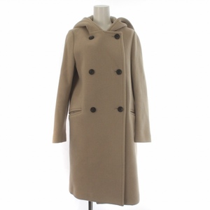  Iena IENA Ram wool hood double coat outer long height hood 36 S beige 16020900515030 /BB lady's 