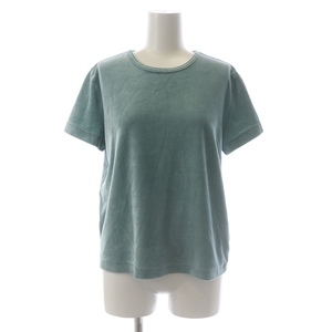 ロンハーマン Ron Herman 22AW Velour Crew Neck Tee カットソー Uネック プルオーバー 半袖 ベロア S 水色 3610900282 /SI13