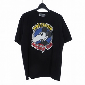 モスキーノ MOSCHINO 20SS Mickey Rat ミッキーラット ネズミプリント Tシャツ 丸首 M 黒 ブラック 201D1A07791040 レディースの画像1