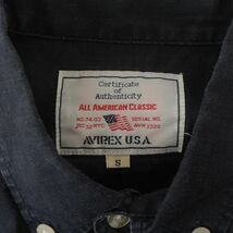 アヴィレックス AVIREX USA ボタンダウンシャツ 長袖 麻 リネン S 紺 ネイビー /IR ■GY22 メンズ_画像3