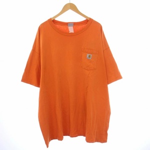 カーハート carhartt Tシャツ カットソー クルーネック 胸ポケット オーバーサイズ オレンジ /KH メンズ