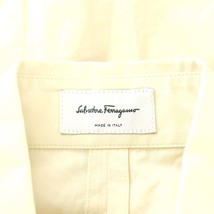 サルヴァトーレフェラガモ Salvatore Ferragamo シャツワンピース ミモレ ロング 半袖 コットン 42 L ベージュ /AN36 レディース_画像4