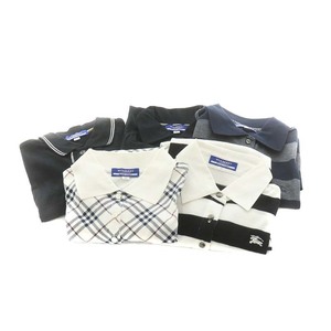 バーバリーブルーレーベル BURBERRY BLUE LABEL ポロシャツ 5枚セット セット売り セット売 半袖 チェック柄 38 M グレー 白 黒