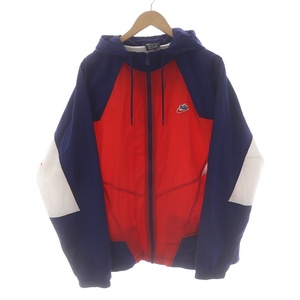 NIKE HE WINDRUNNER WOVEN SIGN JACKET マウンテンパーカー ジップアップ フード ロゴ XXL 赤 青 白 CJ4359-657 /SI17