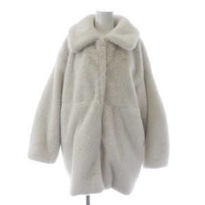 chikoChico 23AW fur medium coat turn-down collar 1 S ivory /SI35 lady's 