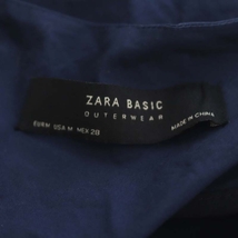 ザラ ベーシック ZARA BASIC フリンジ フレアスリーブ ノーカラージャケット M 紺 ネイビー /MF ■OS レディース_画像3