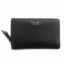 ケイトスペード KATE SPADE 二つ折り財布 ウォレット レザー 黒 ブラック /IR ■GY11 レディース_画像1