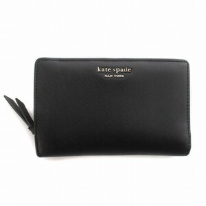 ケイトスペード KATE SPADE 二つ折り財布 ウォレット レザー 黒 ブラック /IR ■GY11 レディース