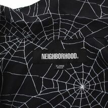 NEIGHBORHOOD SPIDERWEB HAWAIIAN SHIRT ハワイアンシャツ アロハシャツ オープンカラー 半袖 総柄 XL 黒 ブラック 231TSNH-SHM08_画像3