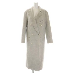  Madison голубой MADISONBLUE PEARL CHESTER COAT жемчуг Пальто Честерфилд длинный шерсть кашемир . шелк 2 M серый 