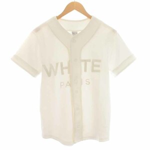 ホワイト パリ WH TE PARIS EXCLUSIVE BASEBALL SHIRTS ビックロゴベースボールシャツ 半袖 XS 白 ホワイト /YI4 メンズ