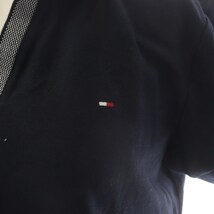 トミーヒルフィガー TOMMY HILFIGER スリムフィット ポロシャツ オープンカラー Vネック 半袖 鹿の子 M 紺 白 赤 XW0XW01876 /SI23_画像6